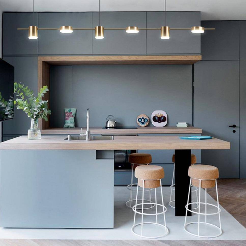 Längerer LED-Kronleuchter aus Metall im luxuriösen Design - vue 6 sur 14
