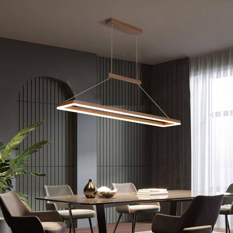 Lustre design moderne LED arrondi en métal doré ou marron Lofty - vue 6 sur 7