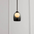 Suspension design en verre fumé avec boule intérieur
