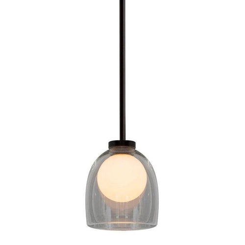 Suspension design en verre fumé avec boule intérieur