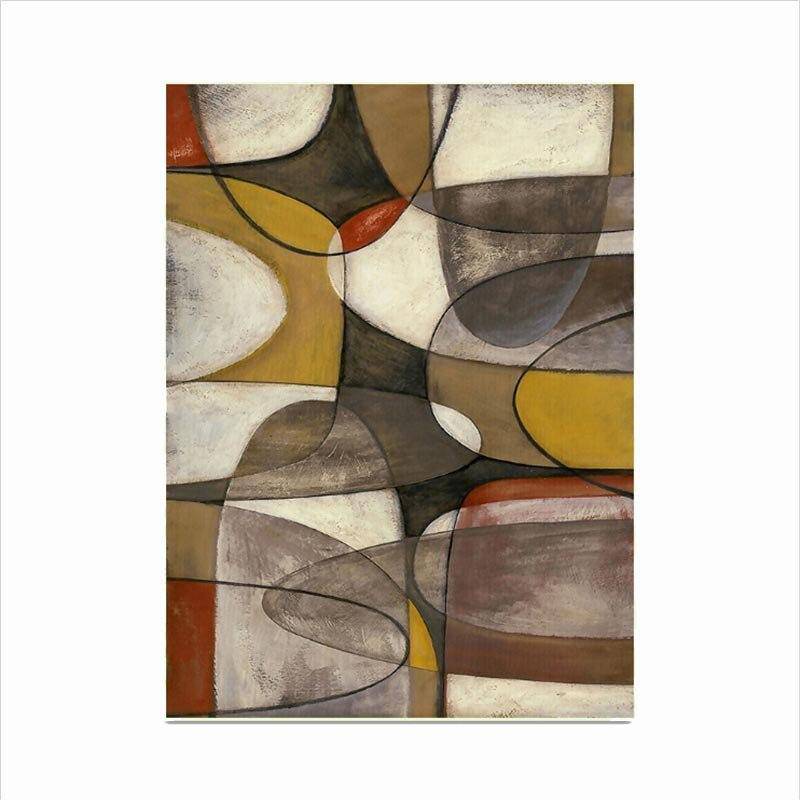 Tapis rectangle coloré style tableau abstrait