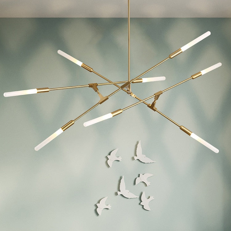 Lustre moderne LED baguettes avec extrémités lumineuses Suvan - vue 6 sur 11