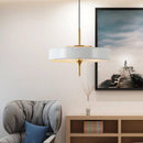 Suspension design LED avec abat-jour circulaire en métal style Juna