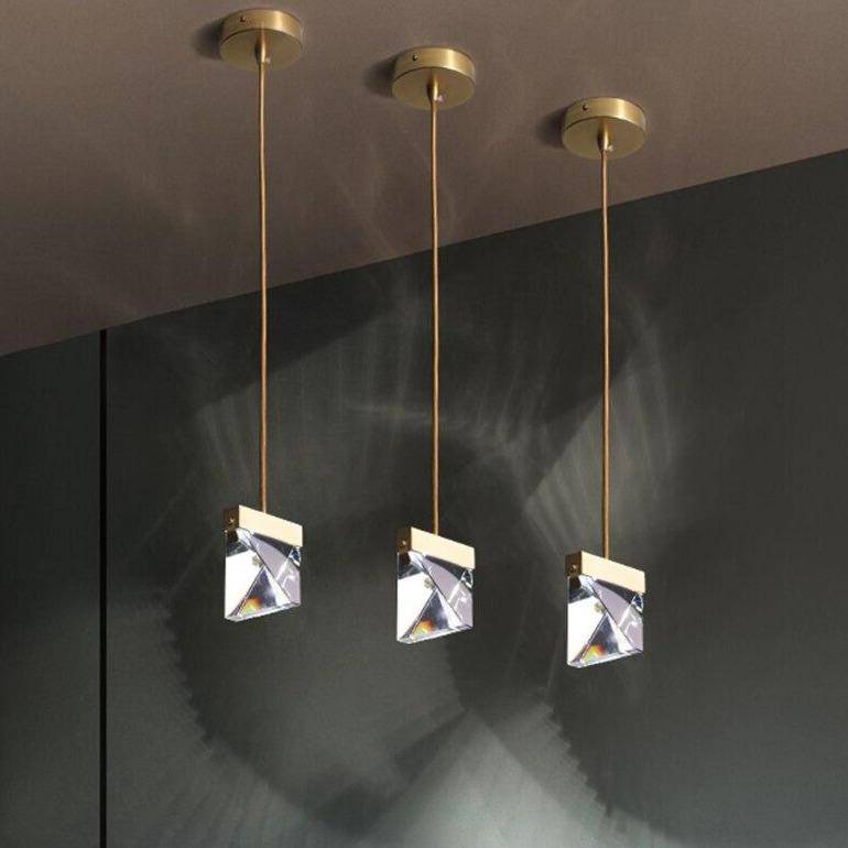Suspension design LED en verre cristal Full