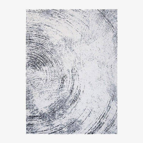 Tapis rectangle moderne spirale grise