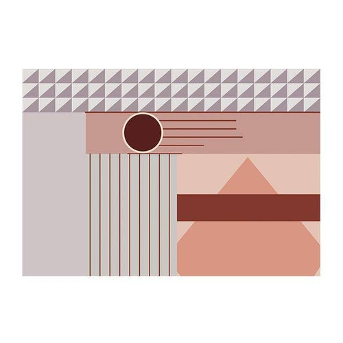 Tapis rectangle à motifs géométriques roses artistique