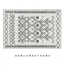 Tapis berbère rectangle à dessins noir et blanc Live
