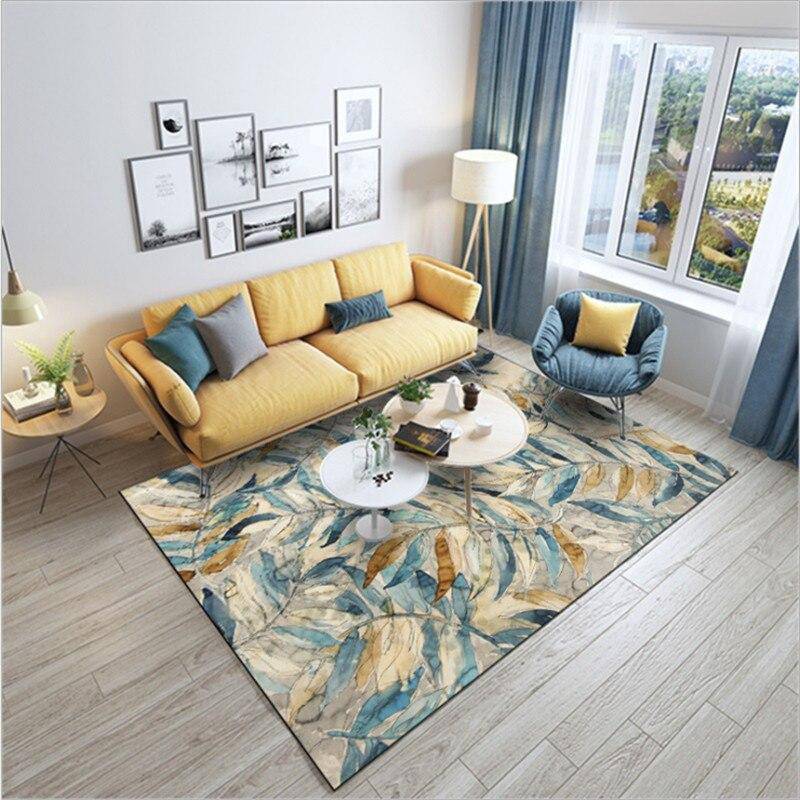 Tapis rectangle aux dessins de feuilles colorées Leaf - vue 5 sur 5