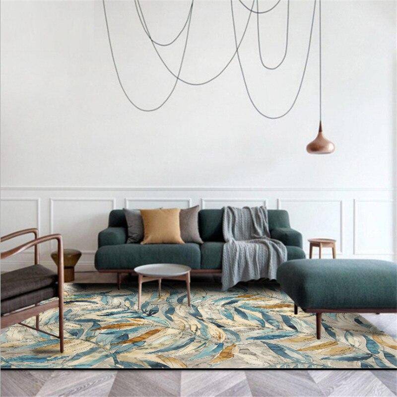 Tapis rectangle aux dessins de feuilles colorées Leaf - vue 3 sur 5