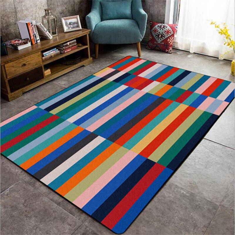 Tapis rectangle bandes multicolores European - vue 6 sur 6