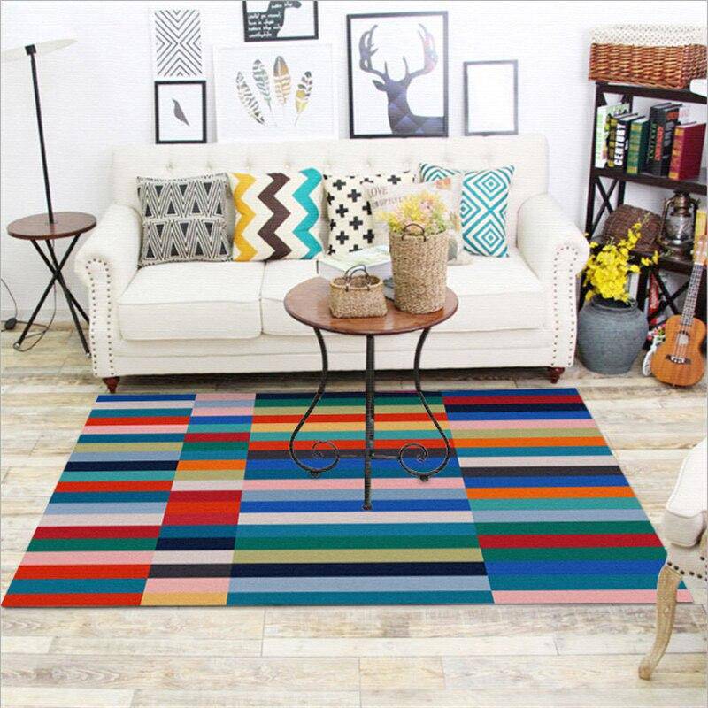 Tapis rectangle bandes multicolores European - vue 3 sur 6