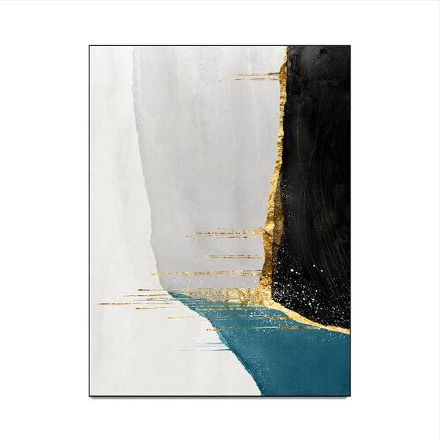 Tapis design vintage touches de bleu et de doré Gold B