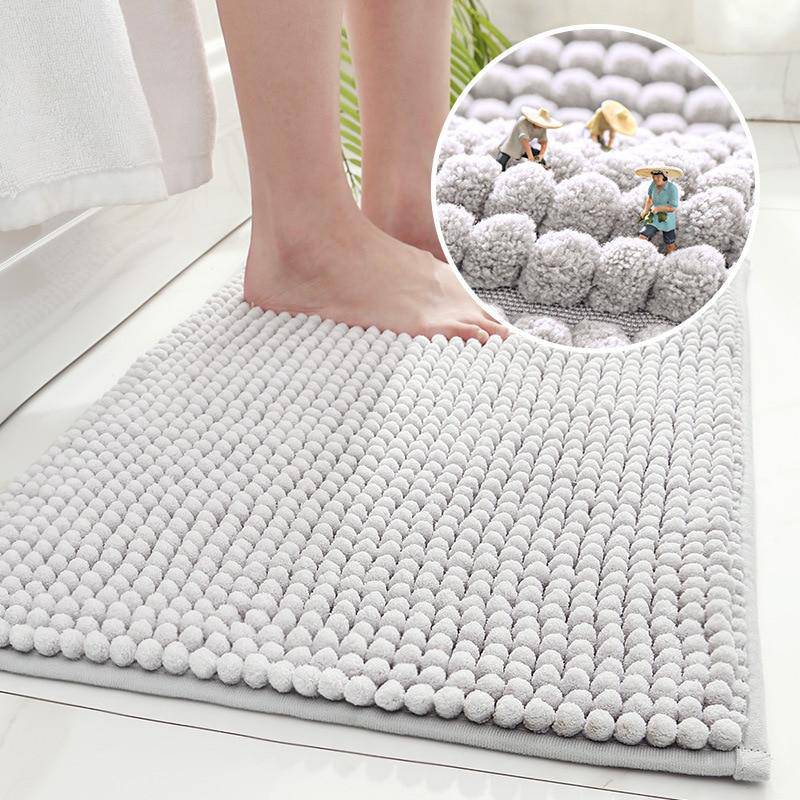 Tapis de bain rectangulaire coloré à boucles Chenille - vue 3 sur 2