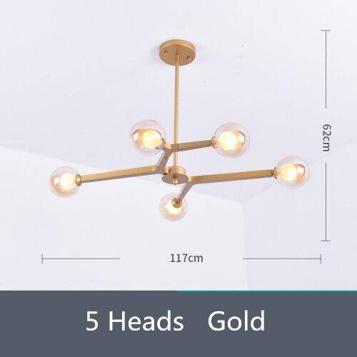 Lustre design LED boule de verre - vue 6 sur 10