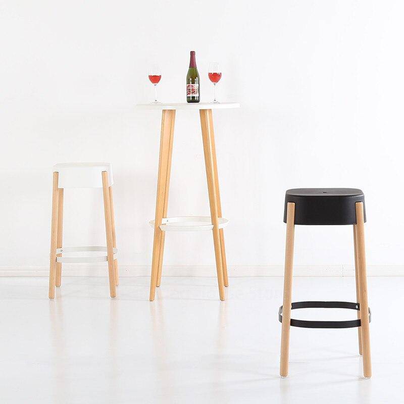 Tabouret de bar scandinave en bois et métal Maguy - vue 2 sur 6