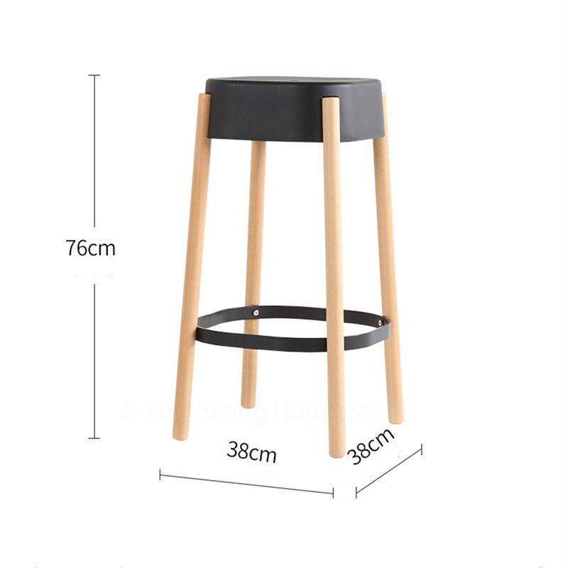 Tabouret de bar scandinave en bois et métal Maguy - vue 5 sur 6