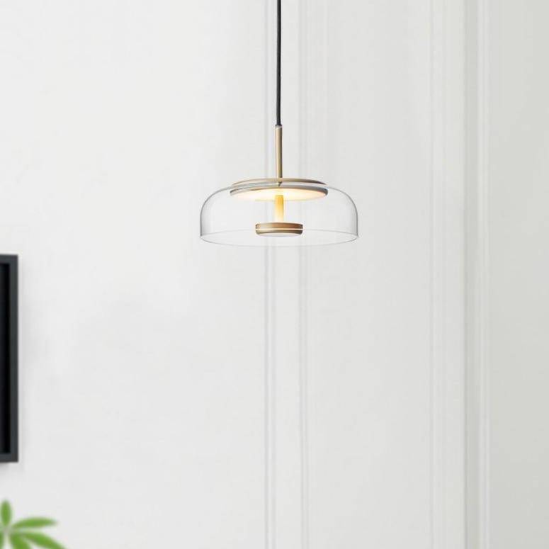 Suspension design arrondie en verre fumé Loft LED
