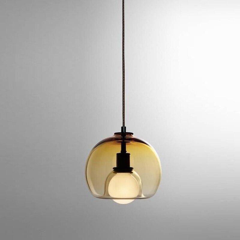 Suspension design LED boule en verre fumé Hang - vue 7 sur 8