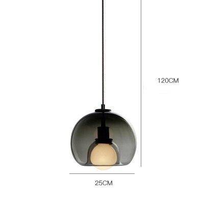 Suspension design LED boule en verre fumé Hang - vue 8 sur 8