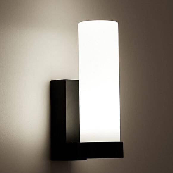 Applique murale design LED en métal avec verre cylindrique - vue 5 sur 11