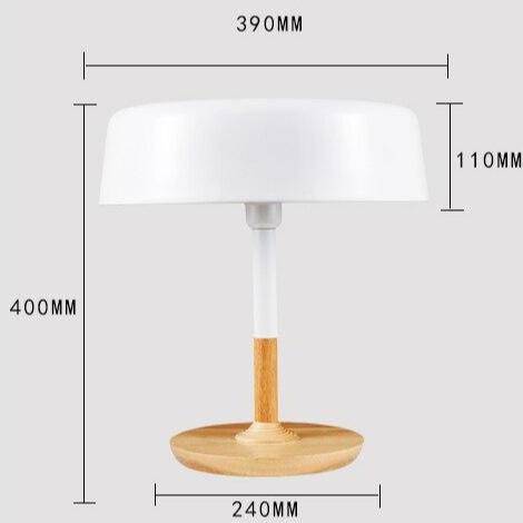 Lampe à poser design LED avec base en bois et abat-jour aux formes arrondies Créative - vue 7 sur 9