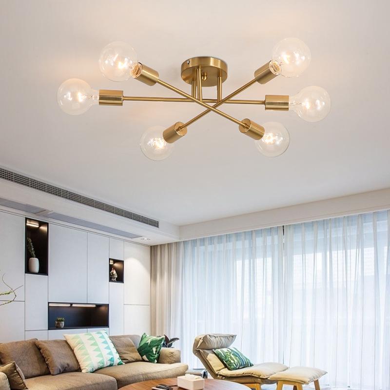 LED-Design-Deckenleuchte mit 6 überkreuzten Metall-Lampen Eugie - vue 6 sur 9