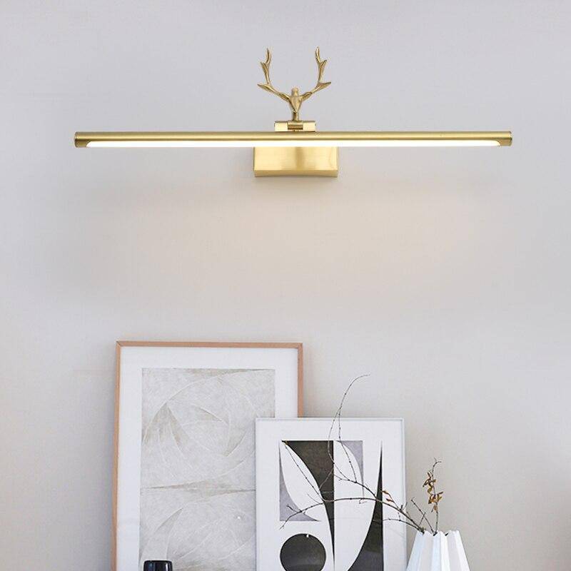 Applique murale moderne LED en métal doré style bois de cerf