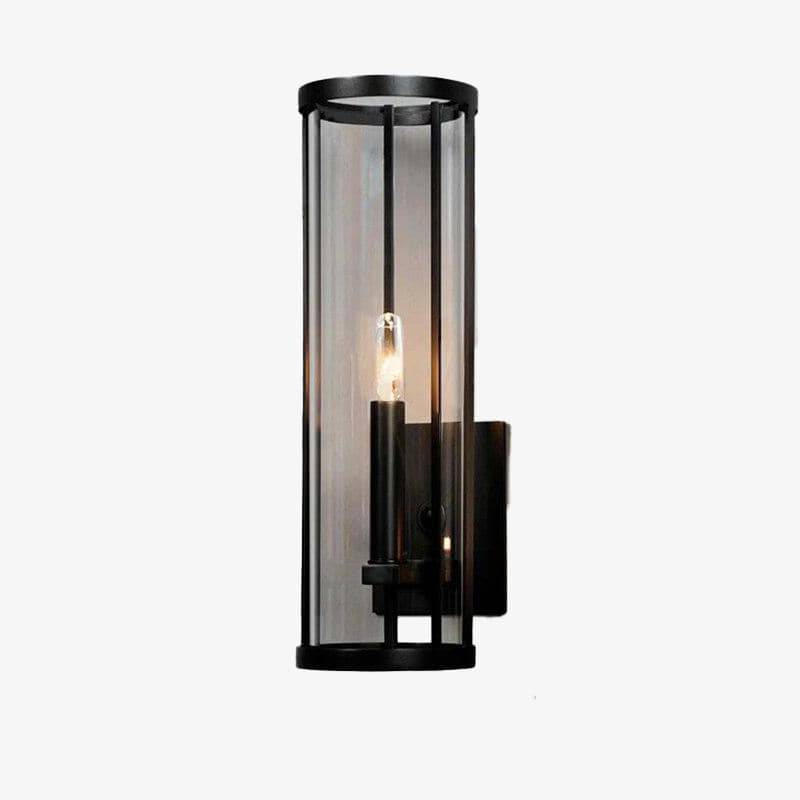 Applique murale LED avec cage en métal noir retro