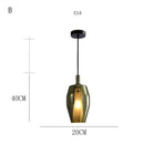 Design-Pendelleuchte mit LED und farbigem Glas-Lampenschirm