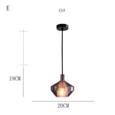 Design-Pendelleuchte mit LED und farbigem Glas-Lampenschirm