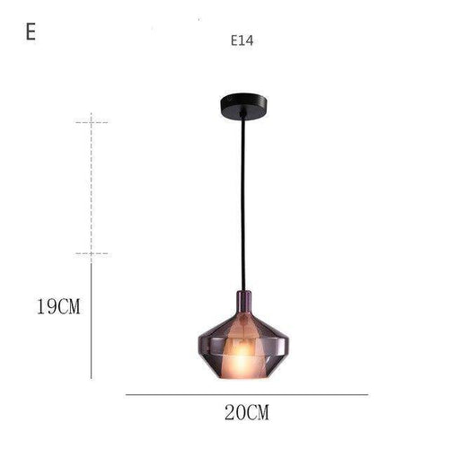 Design-Pendelleuchte mit LED und farbigem Glas-Lampenschirm - vue 12 sur 11