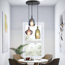 Design-Pendelleuchte mit LED und farbigem Glas-Lampenschirm