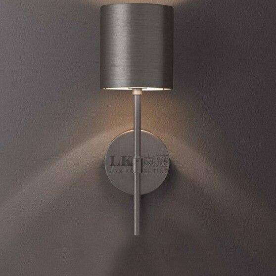 Applique murale design LED avec abat-jour en cylindre métal Retro