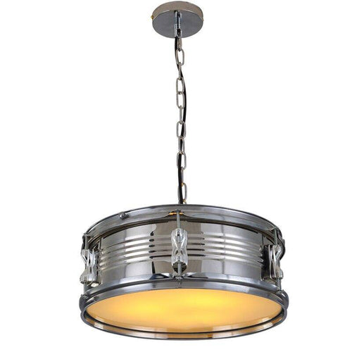 Suspension rétro LED en métal style tambour de batterie