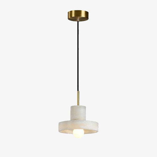 Suspension design LED avec abat-jour arrondi en marbre blanc Luxury