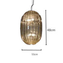 Suspension design LED avec abat-jour en verre coloré
