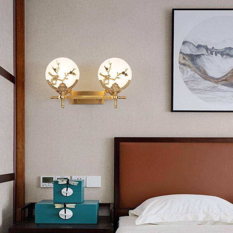 Applique murale LED en marbre avec plusieurs motifs dorées