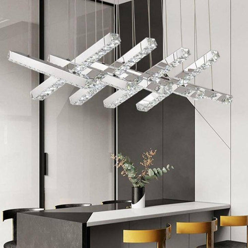 Design-Kronleuchter aus Kristallglas mit LED - vue 5 sur 8