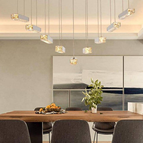 Design-Kronleuchter aus Kristallglas mit LED - vue 3 sur 8