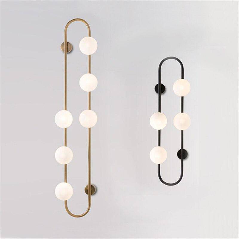 Design-Wandleuchte LED mit Metallring und Glaskugel - vue 6 sur 10