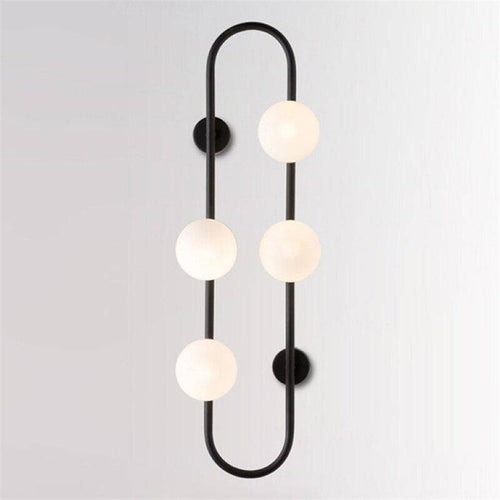 Design-Wandleuchte LED mit Metallring und Glaskugel - vue 6 sur 10
