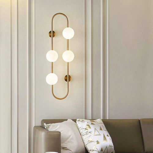 Design-Wandleuchte LED mit Metallring und Glaskugel - vue 4 sur 10
