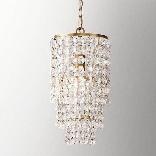 LED-Design-Pendelleuchte mit Lampenschirm aus goldfarbenem oder silberfarbenem Kristallglas - vue 7 sur 6