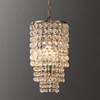 LED-Design-Pendelleuchte mit Lampenschirm aus goldfarbenem oder silberfarbenem Kristallglas