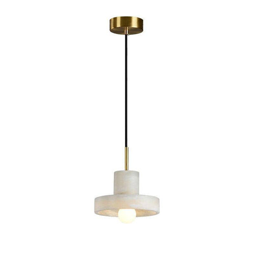 Design-Pendelleuchte LED mit rundem Lampenschirm aus weißem Marmor Luxury - vue 8 sur 7