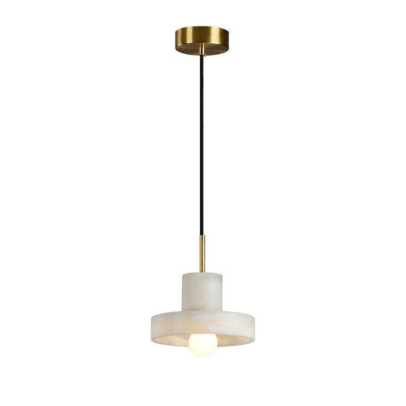 Design-Pendelleuchte LED mit rundem Lampenschirm aus weißem Marmor Luxury - vue 7 sur 7