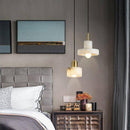 Design-Pendelleuchte LED mit rundem Lampenschirm aus weißem Marmor Luxury