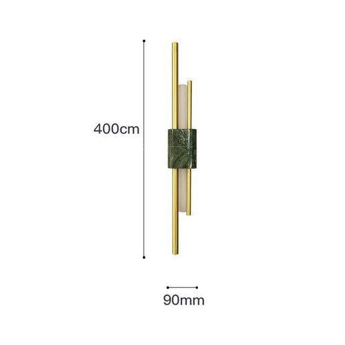 Design-Wandleuchte LED aus Marmor und goldfarbenen Röhren - vue 2 sur 2