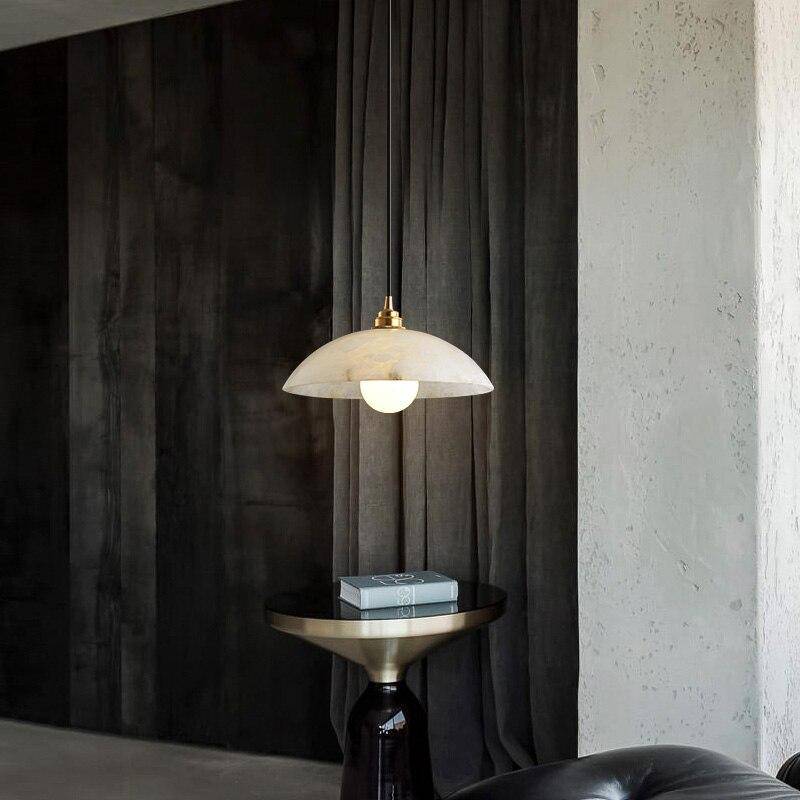 Suspension moderne en marbre blanc LED - vue 5 sur 8