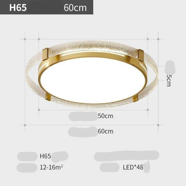 Plafonnier moderne LED avec cercles dorés Luxury - vue 7 sur 7